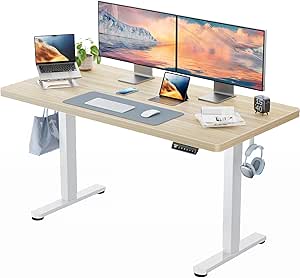 HUANUO Elektrisch Höhenverstellbarer Schreibtisch 160x80cm - Stehpult Mit Doppelmotor & Memory-Funktion