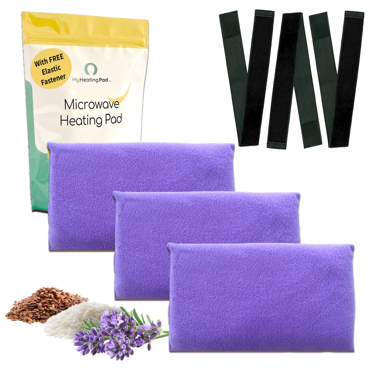 k and Shoulder - Microwave Hot Pack Heat Pad for Cramps - Heated Pad Therapy - 3 Packs Purple - Lavender Scent
