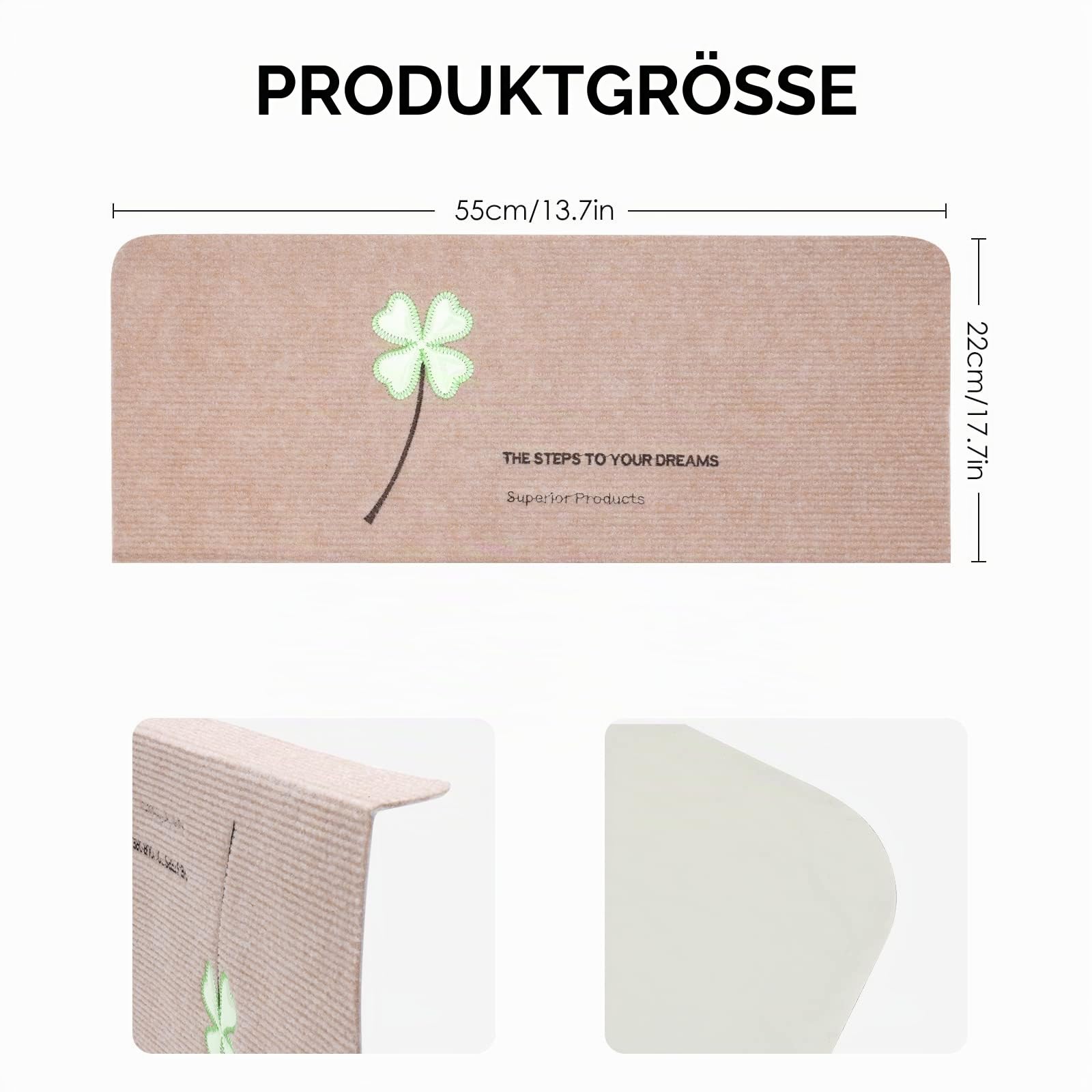15PCS Treppenstufen Matten Stufenmatten, Treppenmatten Selbstklebend Sicherheit Stufenteppich, Leuchten im Dunkeln Treppenmatten Stufenteppich Treppenvorleger für Kinder Älteste 22 X55 cm(02)