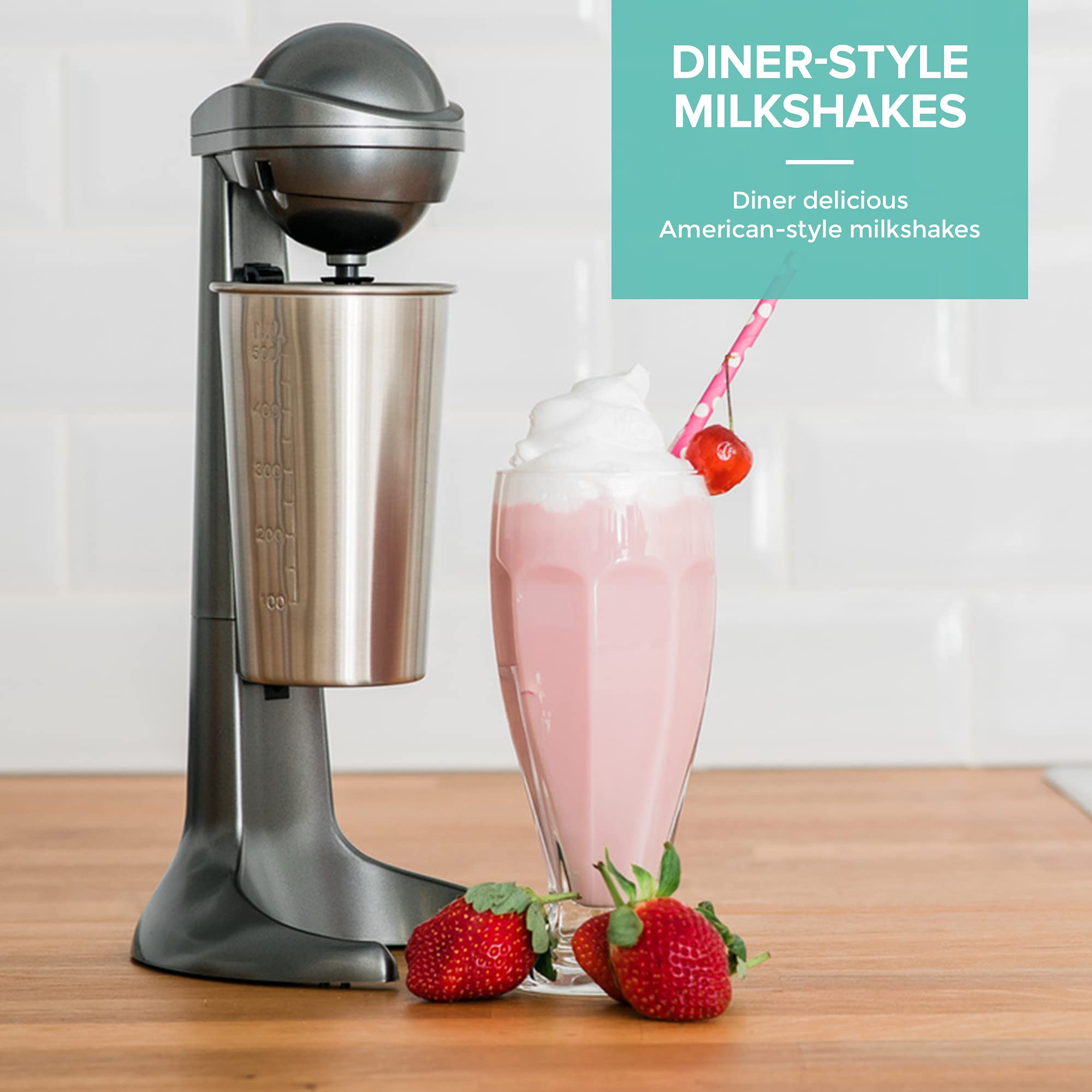 Buy LIVIVO Retro Milkshake Maker 100W Stand Mixer Machine Grey with