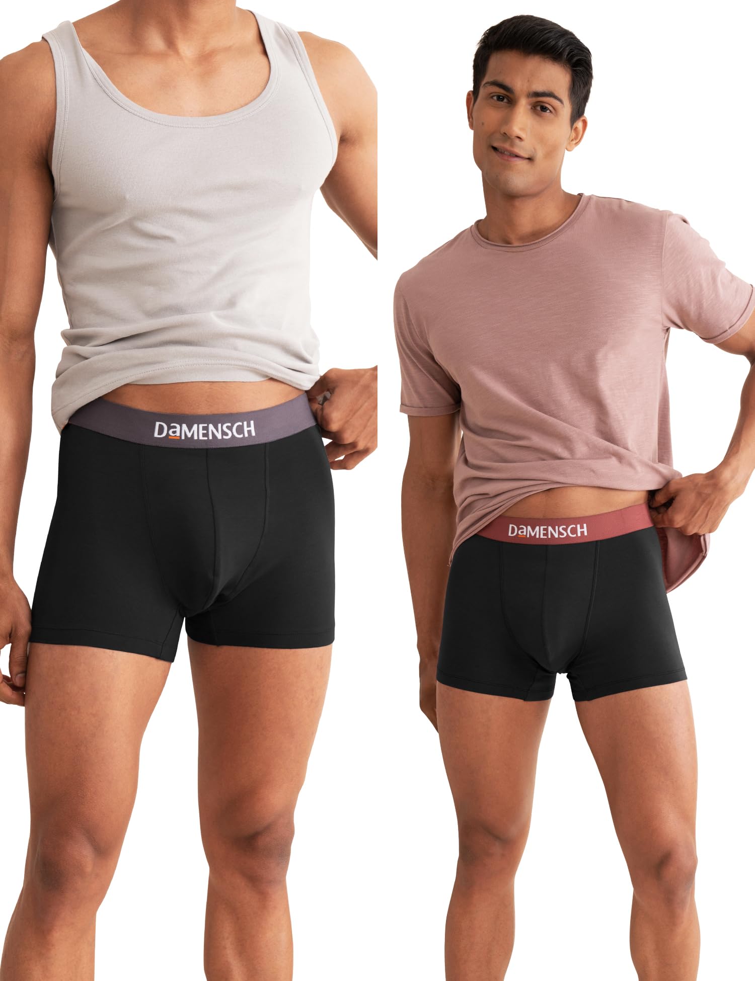 damensch Men's Cotton Regular Solid Trunks-Brick Black, Hazy Black-M-picture-27