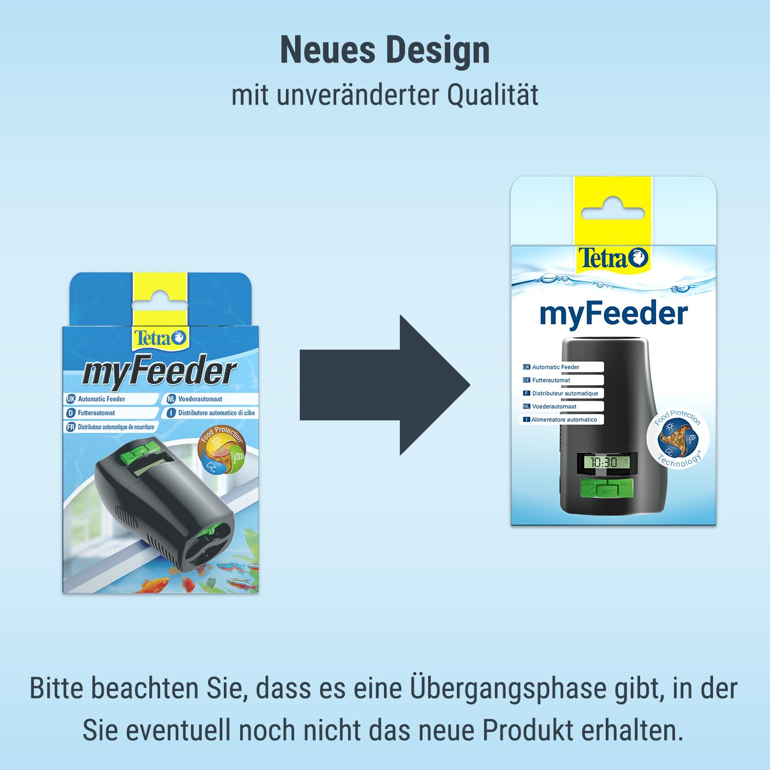 Tetra myFeeder Futterautomat für Zierfische im Aquarium, anthrazit, inklusive Batterien