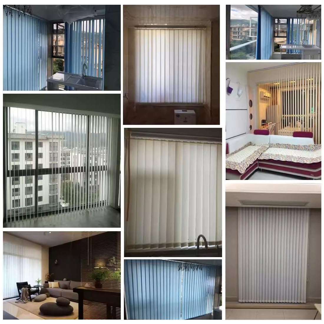 Tenda a Strisce Verticali con Bande in Tessuto da 97mm, Oscurante Verticale Veneziane, Tende Verticali Scorrevoli for Postazioni di Lavoro in Ufficio e for la Casa(Azzurro,W100xH180cm)