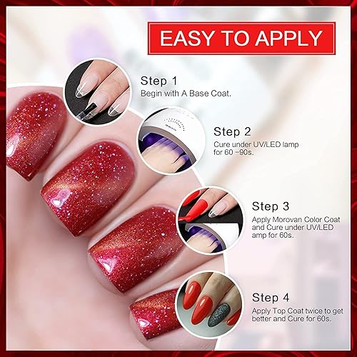 Miniatura 5 de Morovan Esmalte de uñas de gelatina 6 esmaltes de gel de colores transparentes neutros color rosa claro para kit de esmalte de gel de salón