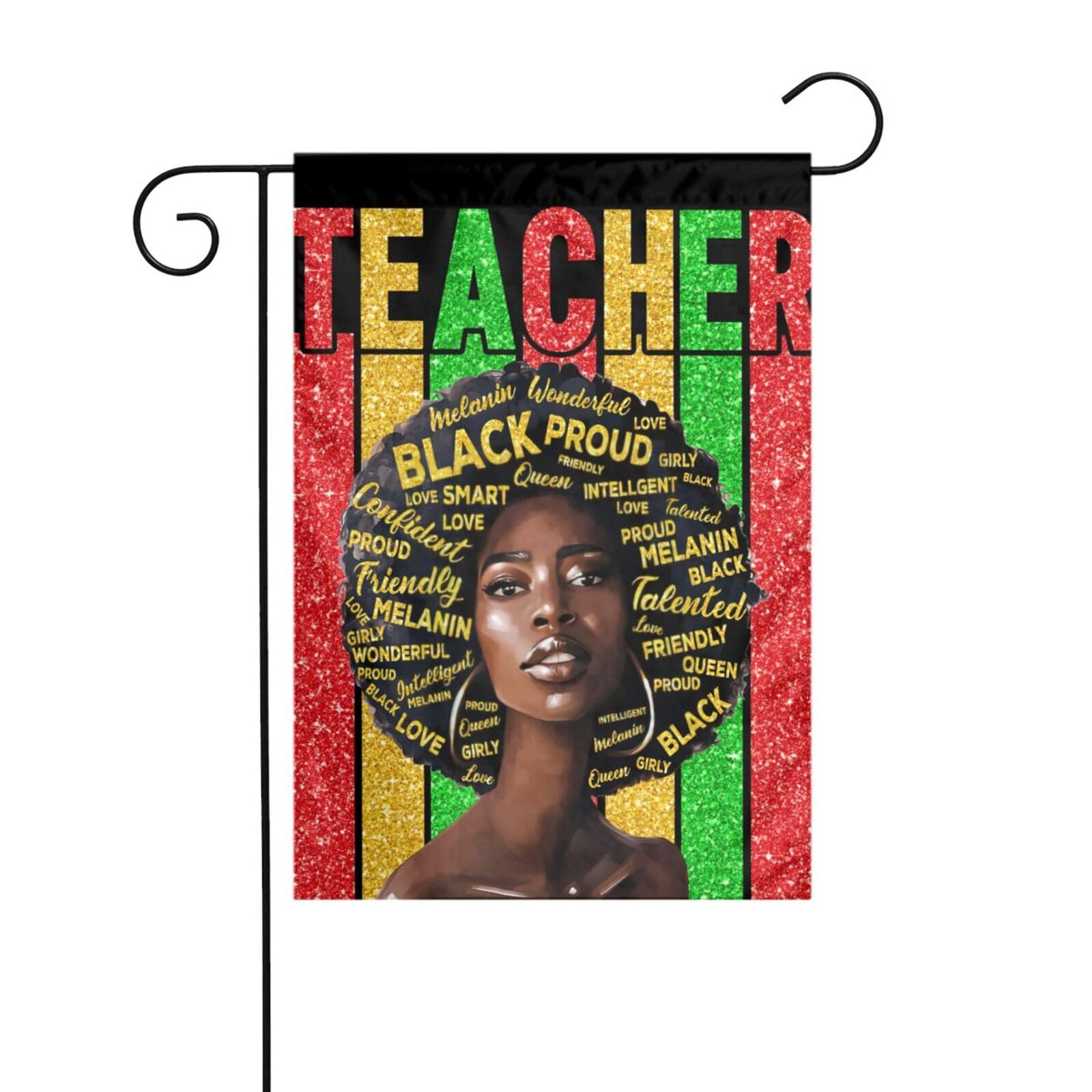 Juneteenth African Woman Black History Month Garden Flag 12x18 Inch Double Sided Outdoor Flags Welcome Banners For Party Yard Decor