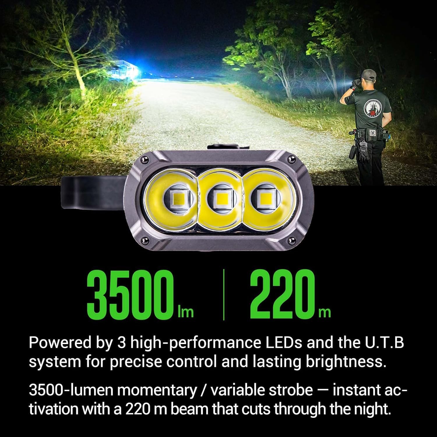 NEXTORCH TA70 Ultra-Flache EDC Taktische Taschenlampe 3500 Lumen, Leistungsstarke Wiederaufladbare LED-Taschenlampe, Tactical/Duty Dual-Schalter mit abnehmbarem Clip & Ring für Outdoor, Notfall, IP67