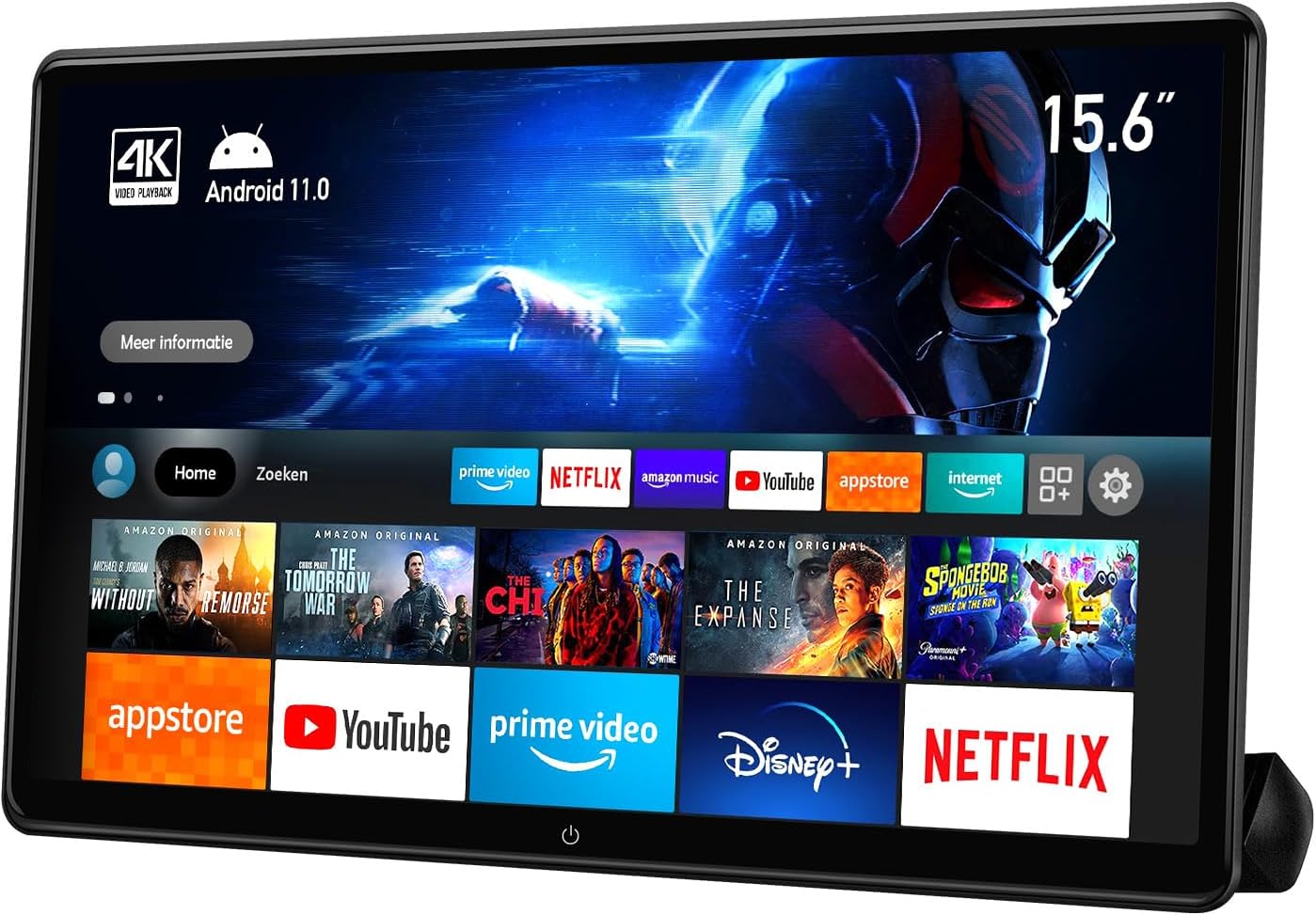 15.6 inch 4K Android Car TV Headrest Monitor for Cars Back seat Rear Entertainment System, Support Wireless Phone Link Touch Screen,with WiFi/Bluetooth/HDMI/USB/Video Player 4G+64G (1*PCs)