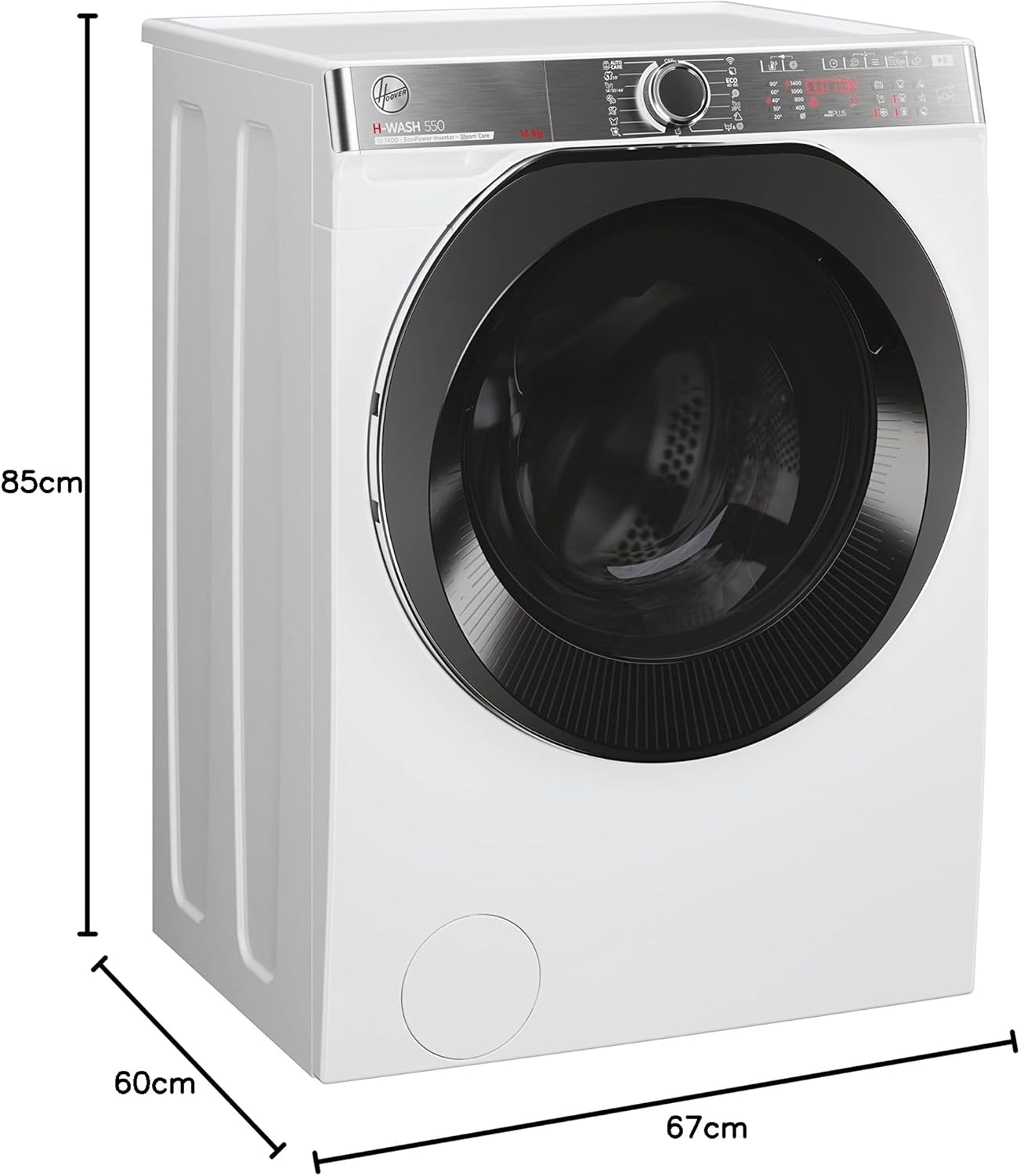 Hoover H-WASH 550 Washing Machine with dimensions