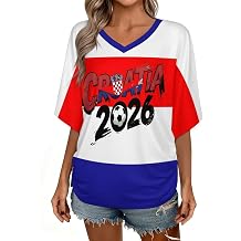HOOUDO Womens England Football Shirt 2026 - World Cup Shirts Soft V Neck Ladies Soccer Clothes Tops Tshirt for Women Classic Jersey Lightweight Training Top
