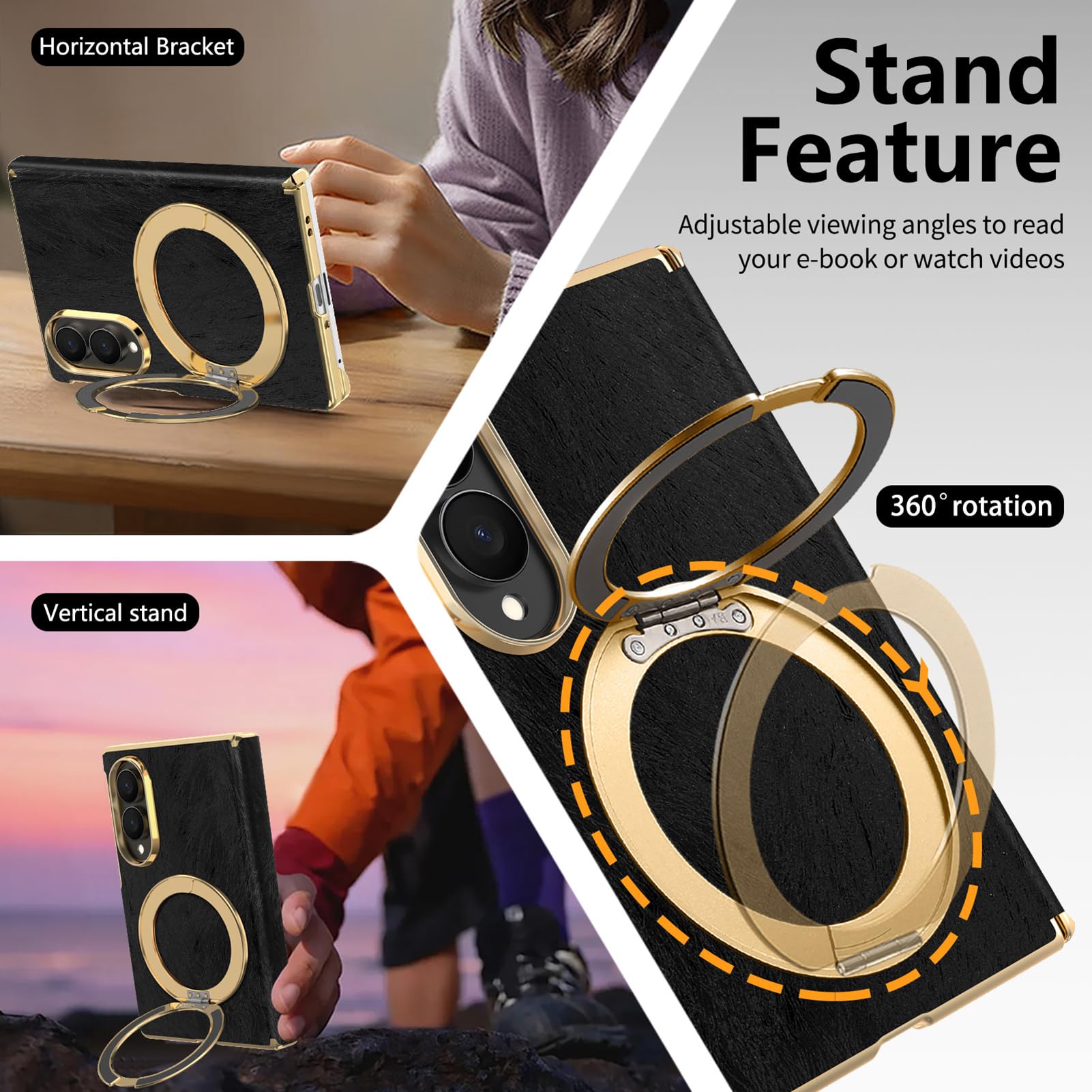 Custodia Pelle Per Samsung Galaxy Z Fold 8, Anello Cerniera