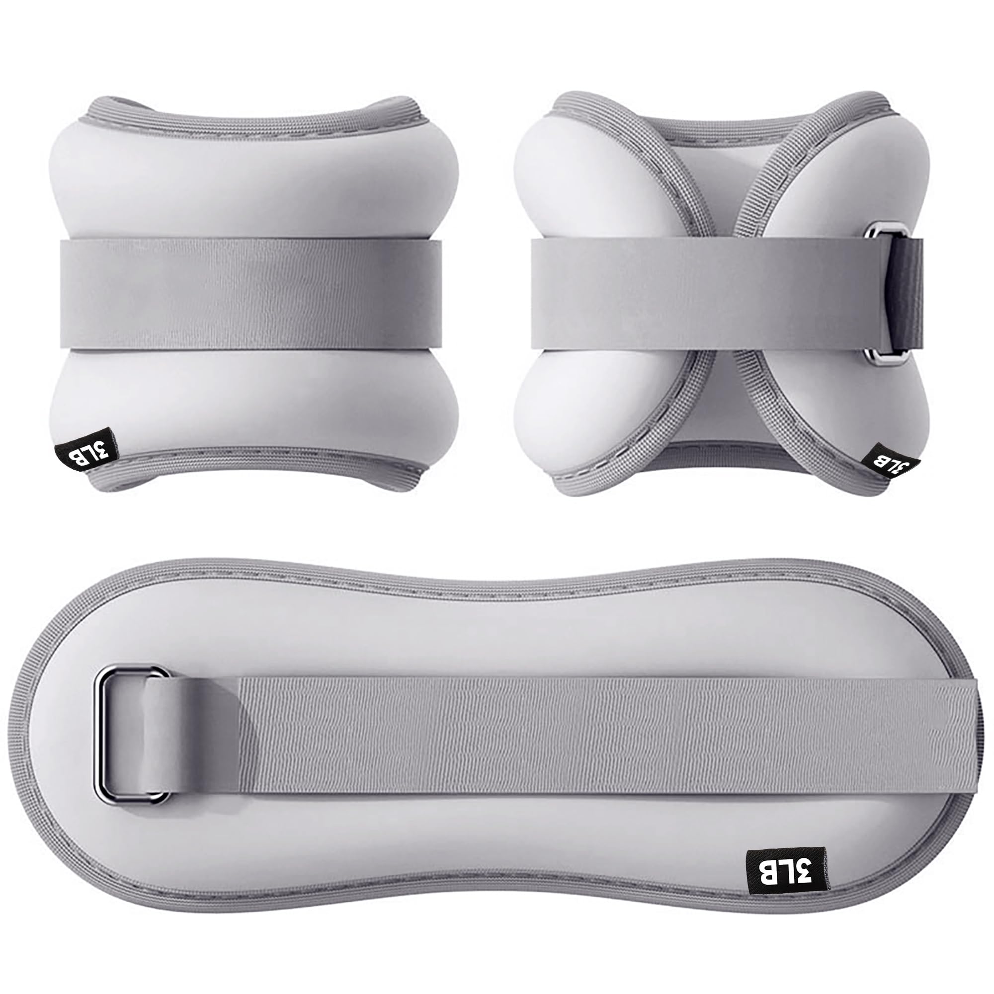 leikefitness Wrist/Ankle Weights Set of 2 (1 lb/2 lb/3 lb Each) for Women,Men and Kids, Modularized Leg Weight Straps for Yoga, Walking, Jogging, Aerobics, Gym