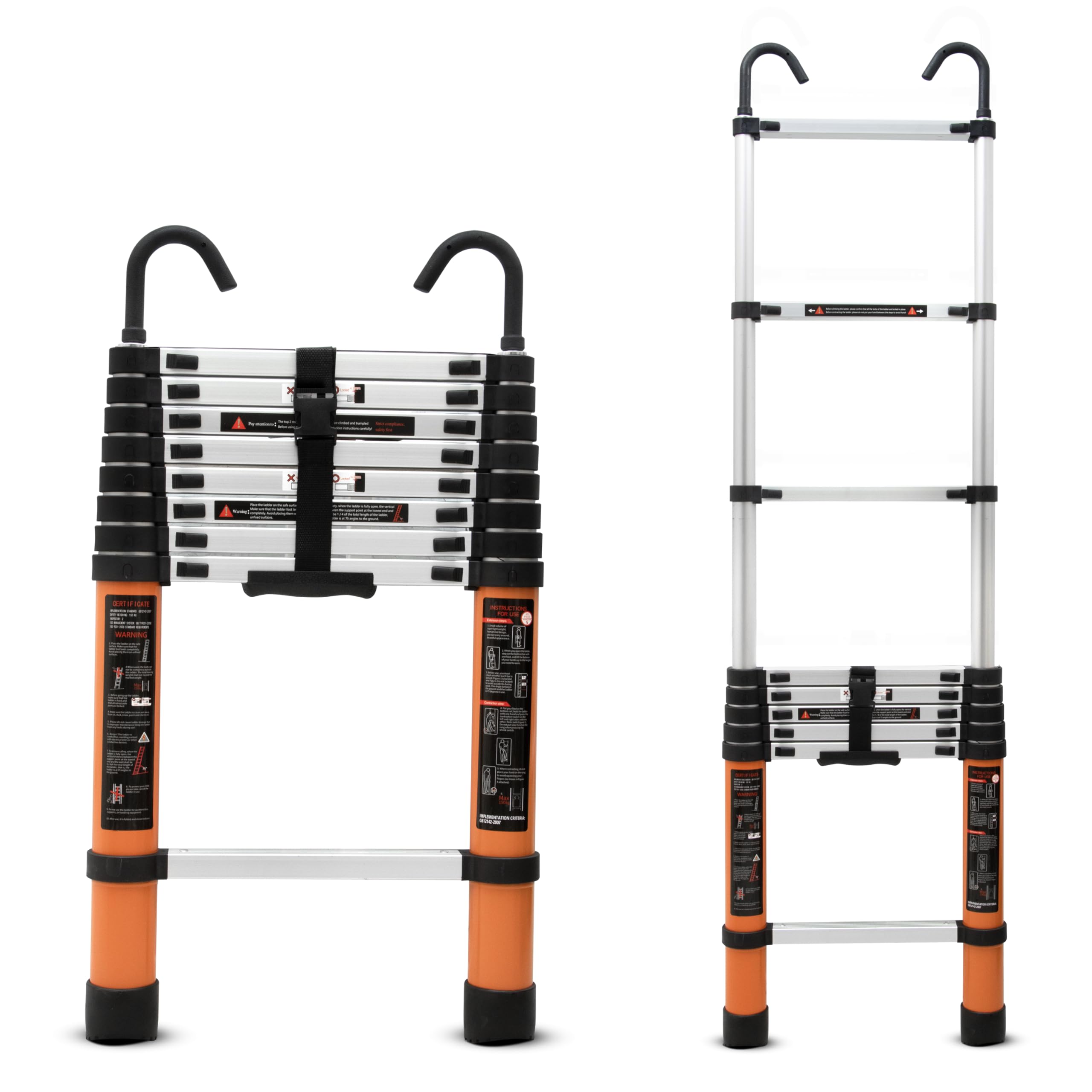 Plantex 2.6m (8.5 ft.) Portable and Compact Aluminium Telescopic Ladder with Removable Hooks/Foldable Multipurpose Ladder for Home & Outdoor Use/2 Years of Warranty By Plantex/EN131 Certified-(Black) — Amazon image 15
