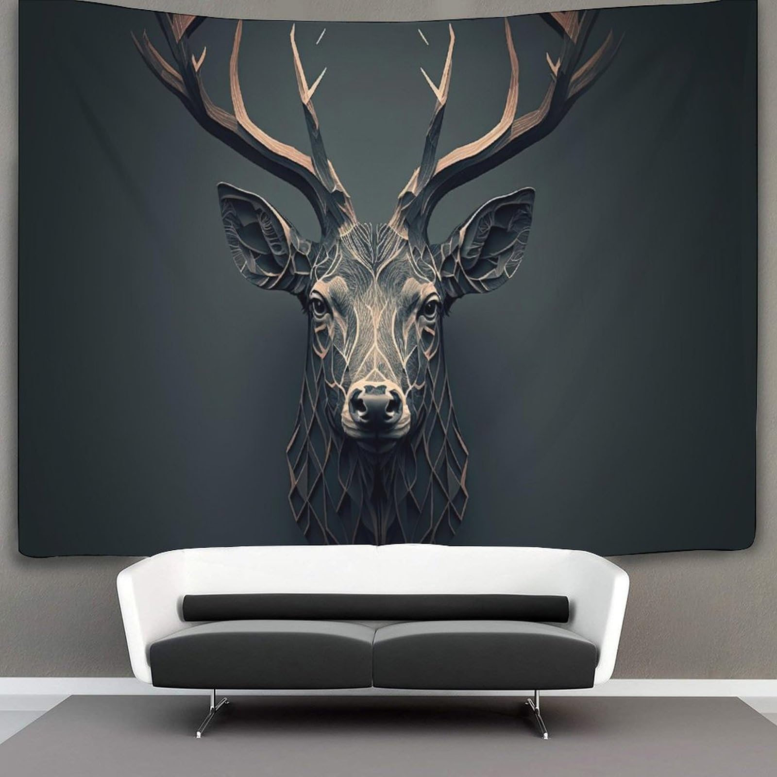 kaiyun Geometric Deer Tapestry Wall Hanging,Animal for Bedroom Decor Birthday Party Celebration Or Garden Backdrop 150cmx200cm