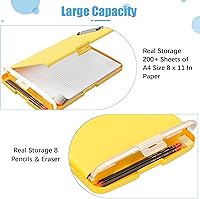 Vista 3 de Hongri Portapapeles con Almacenamiento con Soporte para Bolígrafo, Carpeta Portapapeles de Enfermería de Apertura Lateral de 8.5 x 11 Pulgadas