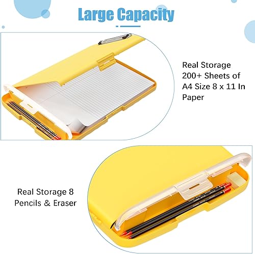 Miniatura 3 de Hongri Portapapeles con almacenamiento con soporte para bolígrafo, carpeta con clip de enfermería, 8.5 x 11 apertura lateral, alta capacidad, peso