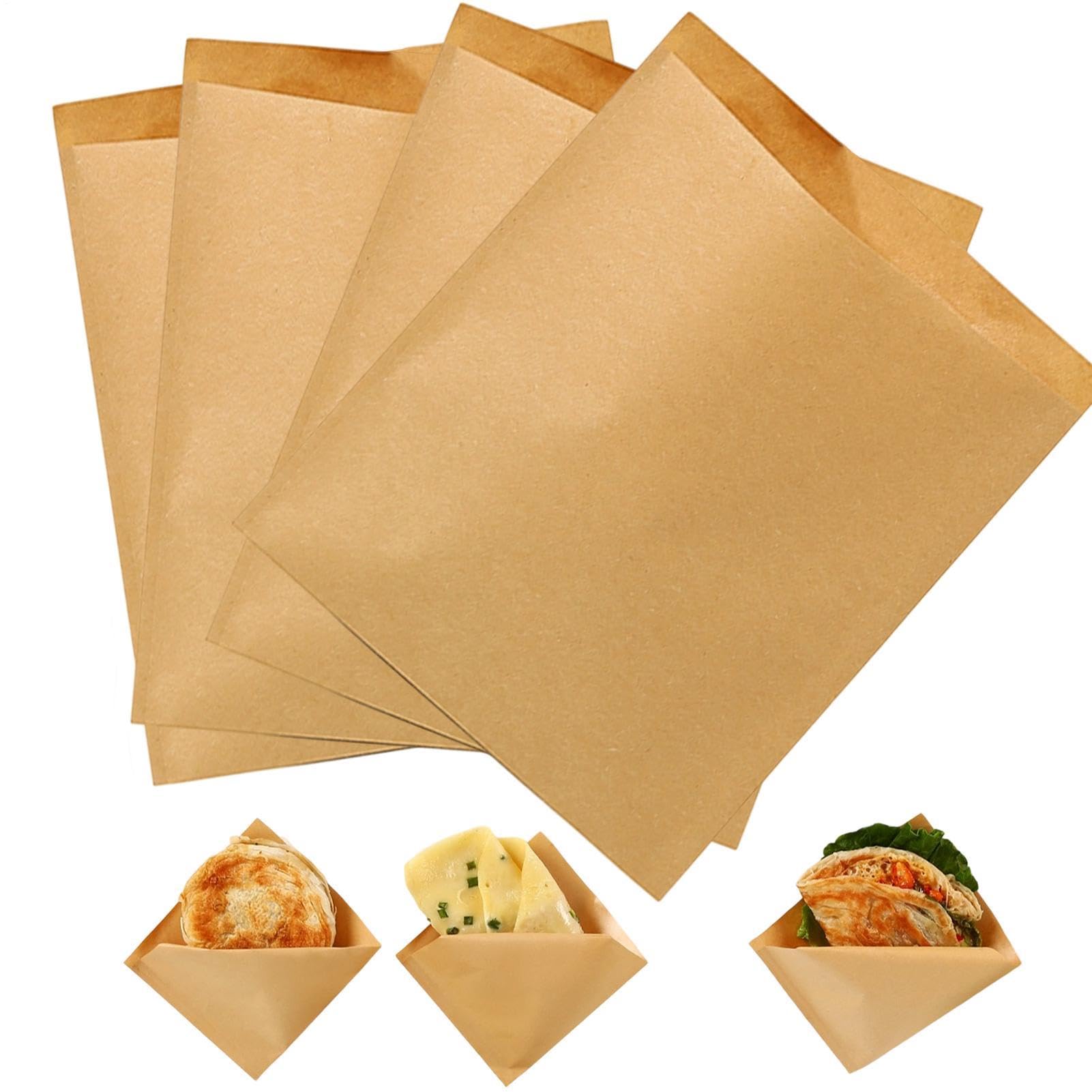 Bolsas de papel para alimentos 600 Piezas Envoltorios Resistentes A La | Bolsas Papel Para Panadería En El Hogar, La Cocina, Almuerzo, Picnic, Camping, Escuela, Trabajo Y