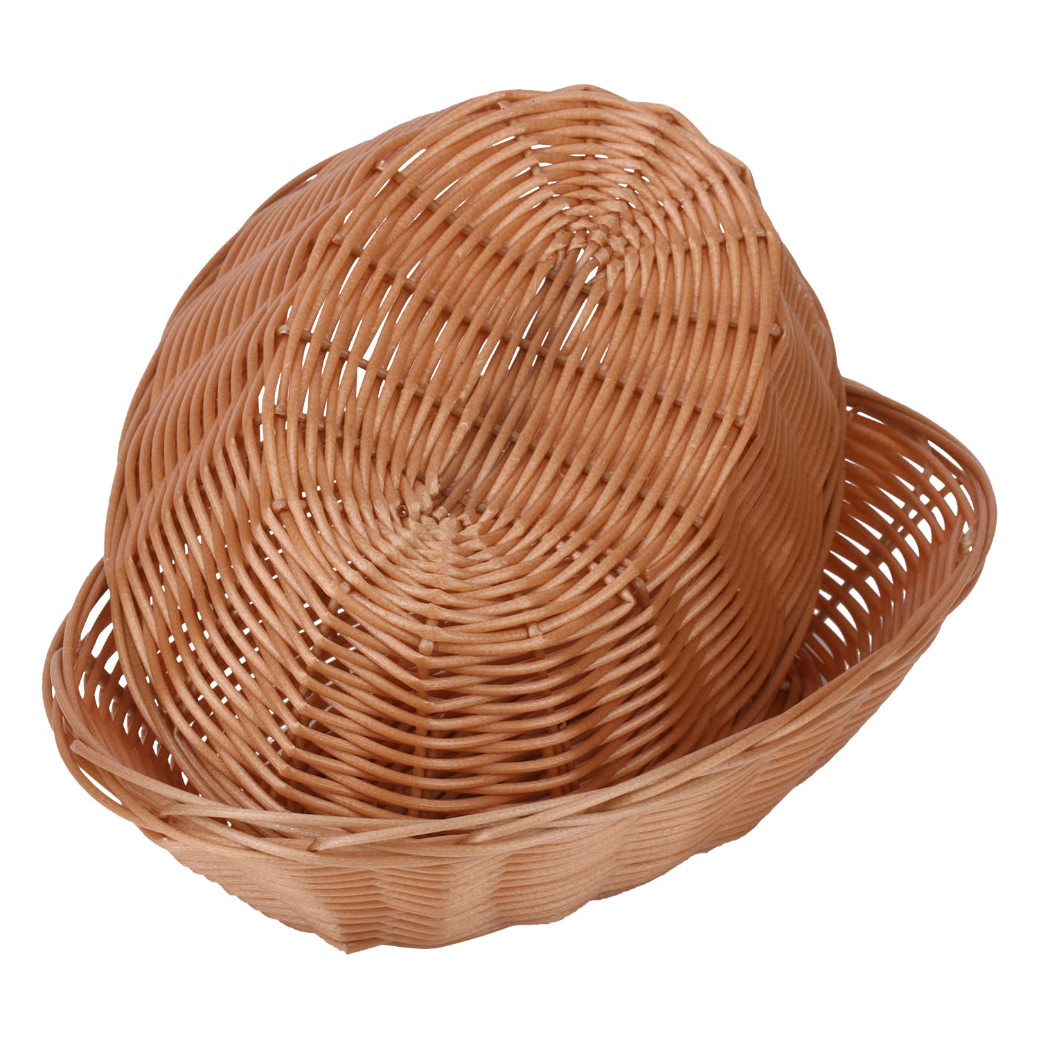 Paquete de 22 cestas ovaladas de mimbre de 9 pulgadas, cesta tejida para servir, cestas de frutas de mimbre para mesa, restaurantes, cocina, fiesta (9.06 x 5.91 x 2.56 pulgadas)