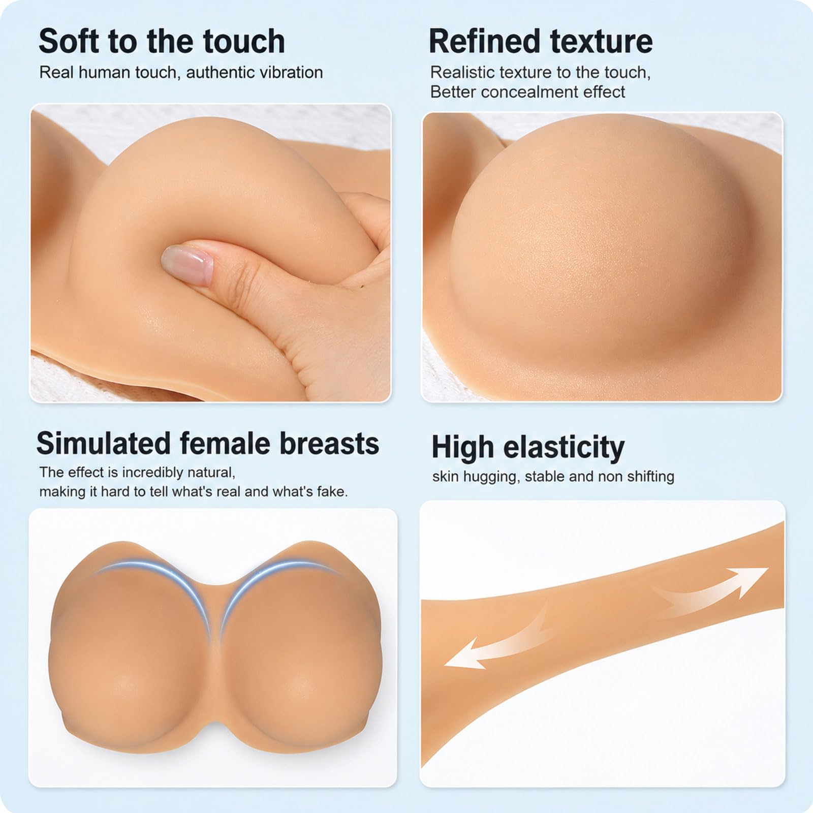 XSWL Silikon Brustformen C D Cup ohne Brustwarzen Prothese für Damen Herren