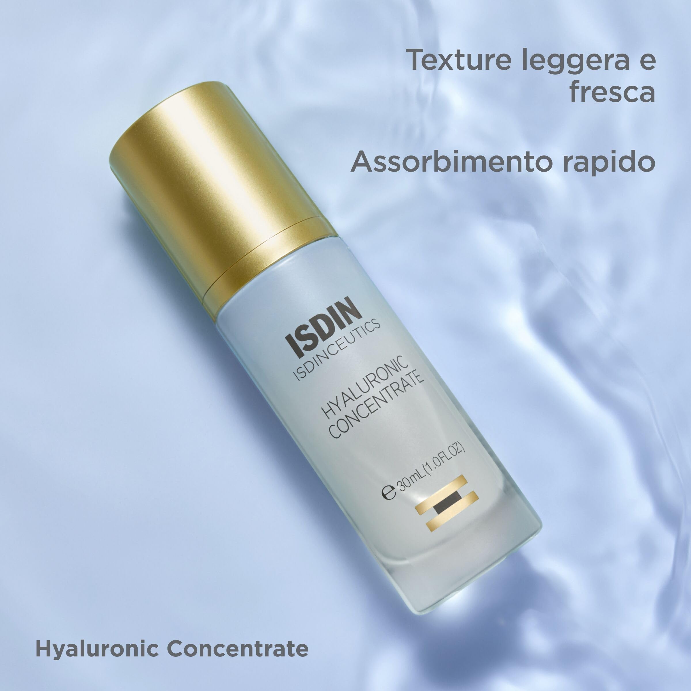 ISDIN Isdinceutics Hyaluronic Concentrate (30 ml) | Siero Viso Ultra-Idratante a Base di Acido Ialuronico | Idrata, Ridensifica e Leviga le Rughe | Consigliato per le Pelli Giovani
