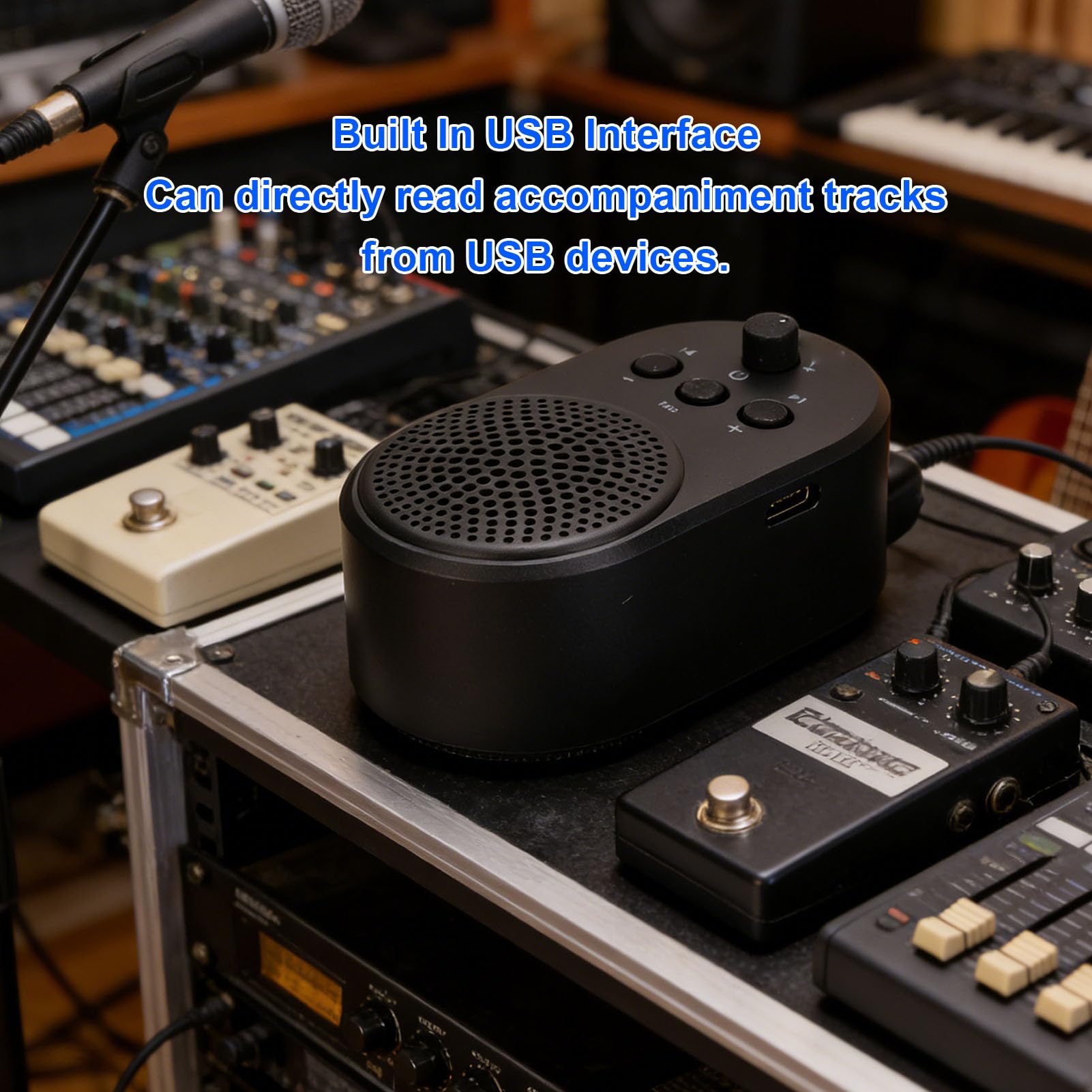 Tosuny Mini Amplificateur de Guitare électrique 5 W, Ampli D'entraînement Portable Rechargeable avec Streaming Bluetooth et Lecture USB, Entrée 6,35 Mm Plug and Play pour Guitare