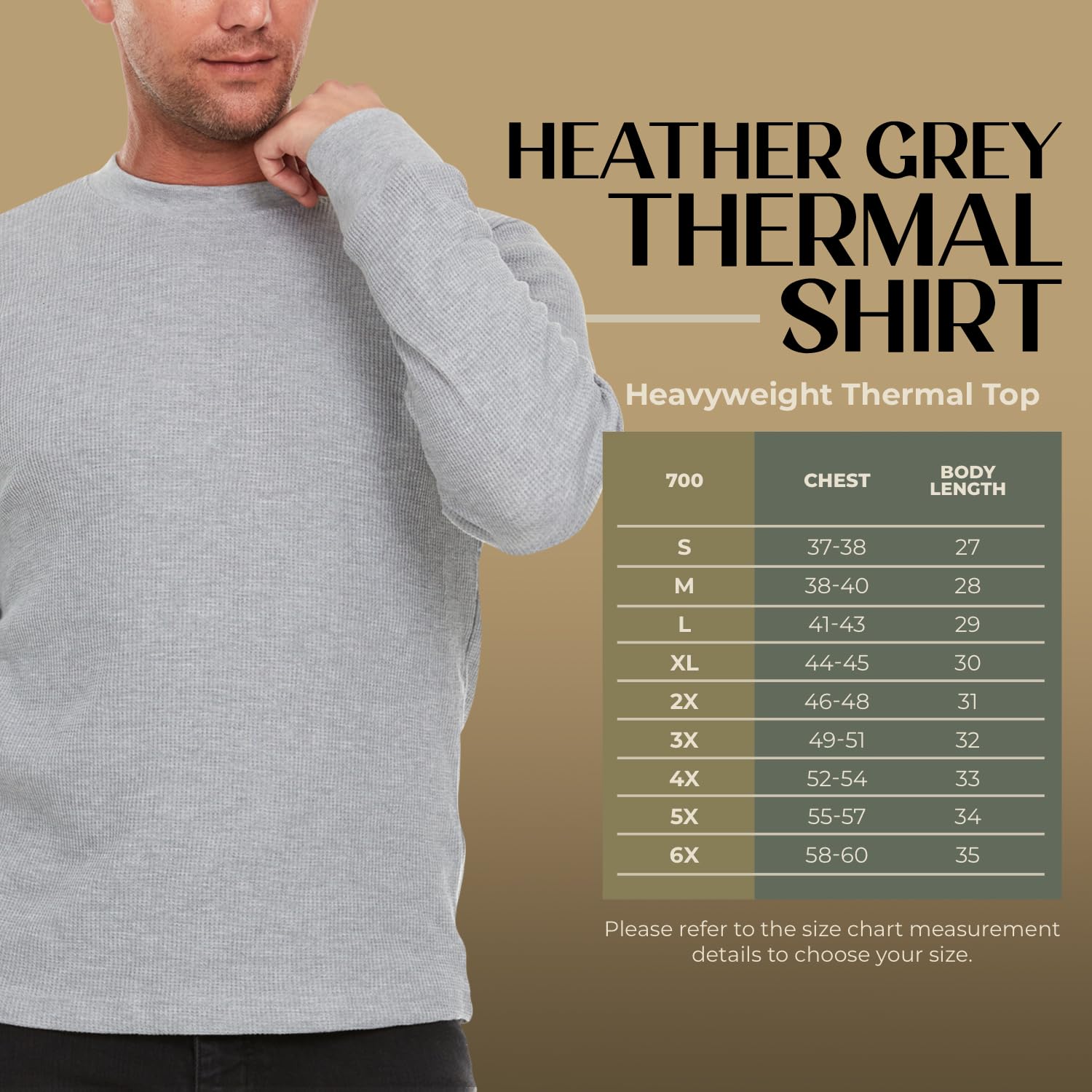 JMR - Camisa térmica pesada para hombre, 100 % algodón, manga larga, úsalo como capa base o independiente, cálida y transpirable