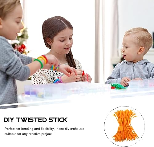 Miniatura 9 de ibasenice 100 Uds., barra manual de raíz de pelo ondulado, barra torcida, juguetes para niños, suministros hechos a mano, barra torcida, limpiador