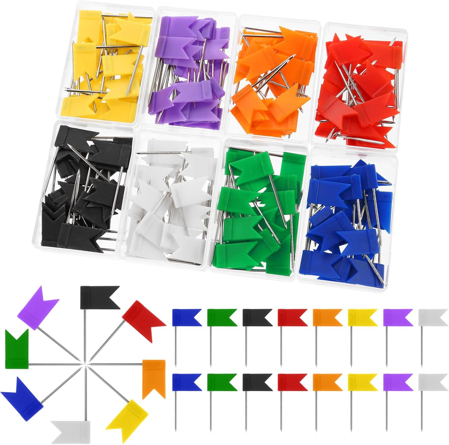 160 Pieces Map Push Pins, Colored Flag Map Push Pins Travel