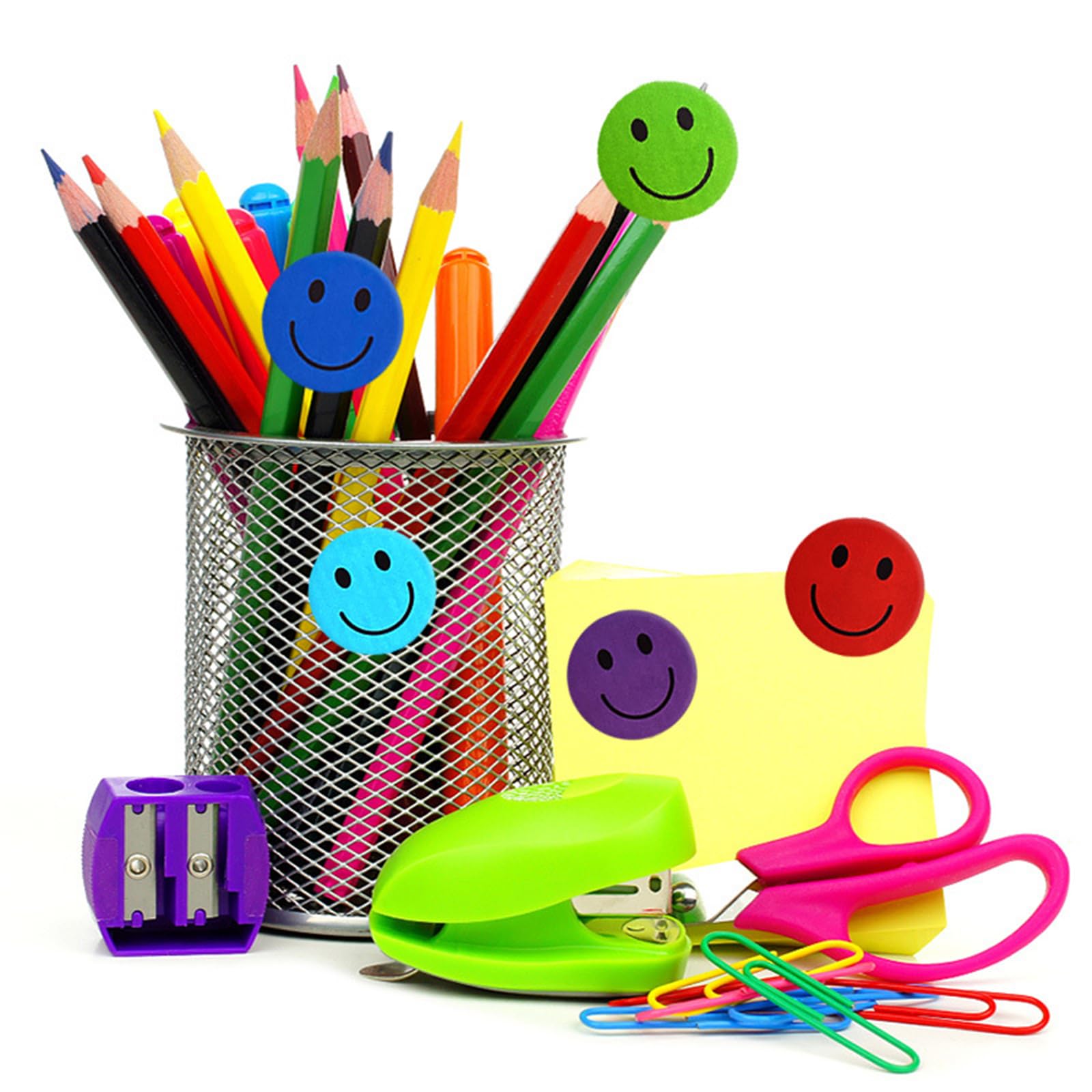 500PCS Smile Face Stickers Happy Face Stickers 1 Inch Round Small Smile Reward Stickers 8 Color Mini Face Decal Designs Encourage Incentive Stickers Behavior Chart Stickers for Student - Image 6