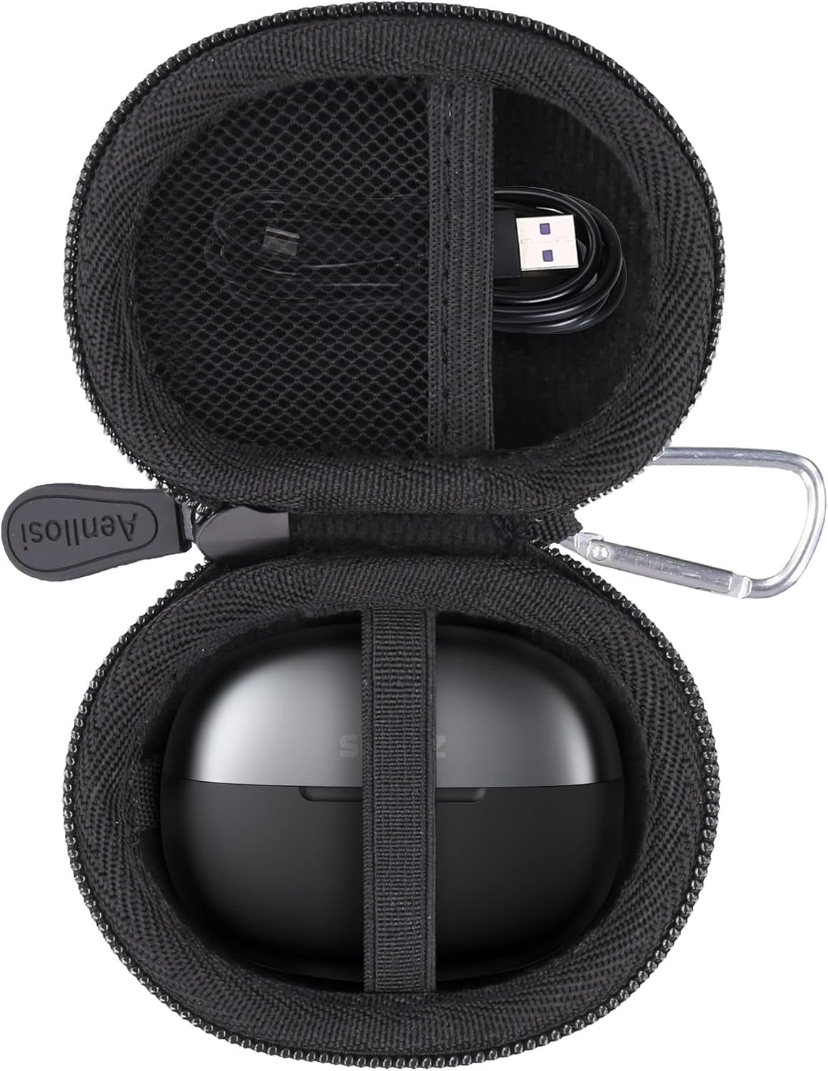 Aenllosi Hard Case for SHOKZ OpenDots ONE - Open-Ear Headphones, Black