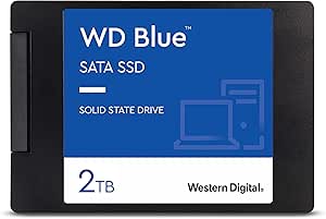 Western Digital 2TB WD Blue 3D NAND Internal PC SSD - SATA III 6 Gb/s, 2.5"/7mm, Up to 560 MB/s - WDS200T2B0A, Solid State Hard Drive