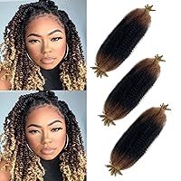 Vista 18 de Extensiones de pelo rizado afro elástico de 10 pulgadas para rastas suaves, 8 paquetes de pelo trenzado cubano pre-separado para mujeres y niños