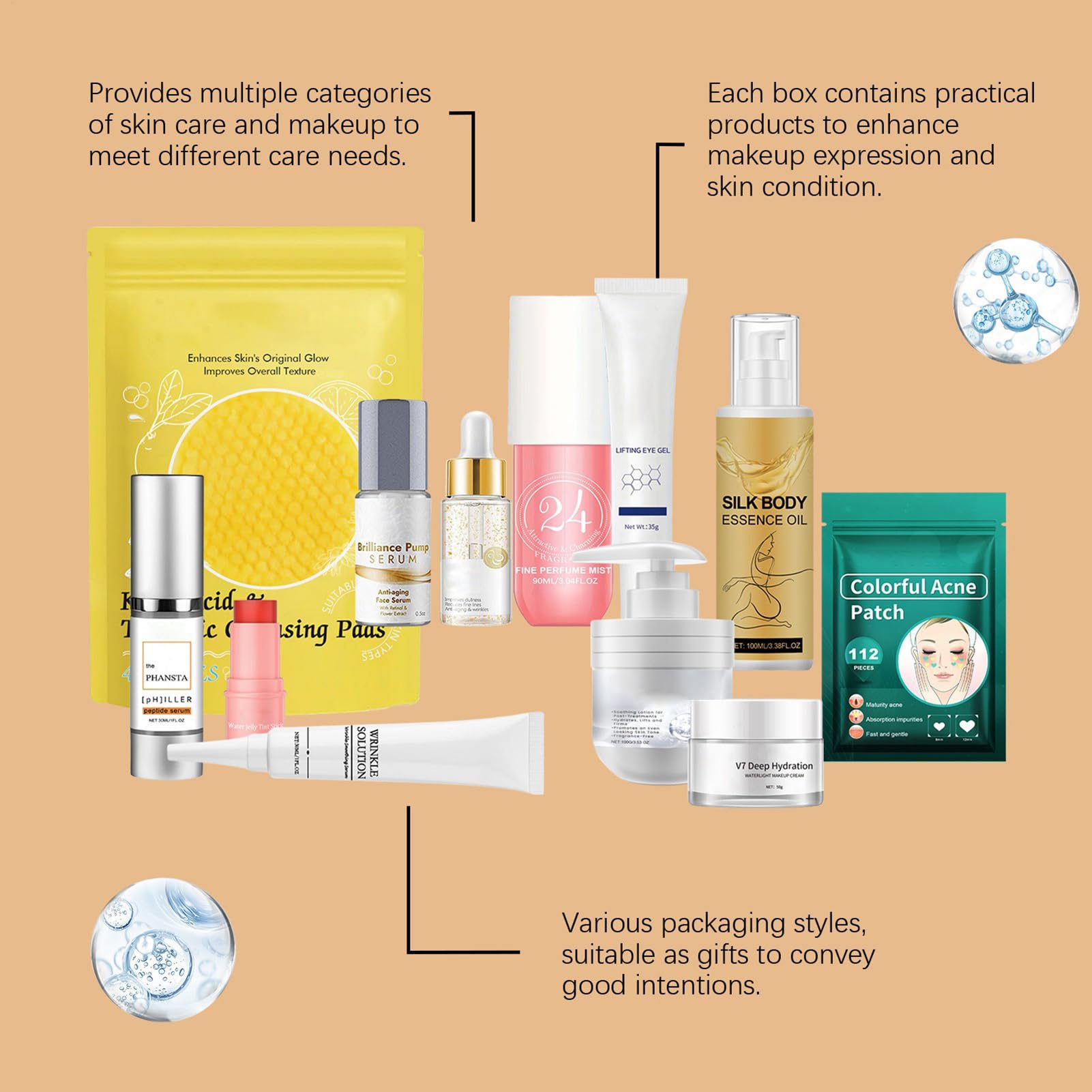 Zestaw do pielęgnacji skóry | Lifting Hydrating Cleansing Face Products | Odżywcze produkty do pielęgnacji skóry twarzy dla kobiet, żony, dziewczyny, mamy, podróży, domu, na przyjęcie urodzinowe