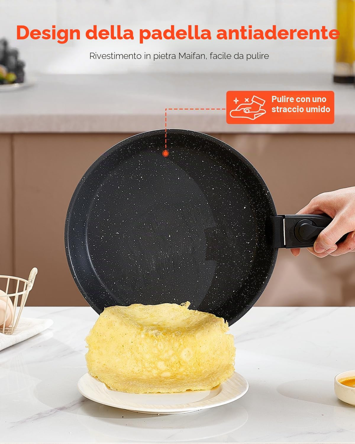 VEVOR Pentole e Padelle Antiaderenti, con Manico Staccabile, Set di Pentole a Induzione da Cucina per Camper, con Frittura, Coperchi in Vetro Temperato, Adatti al Forno,17 Pezzi Nero