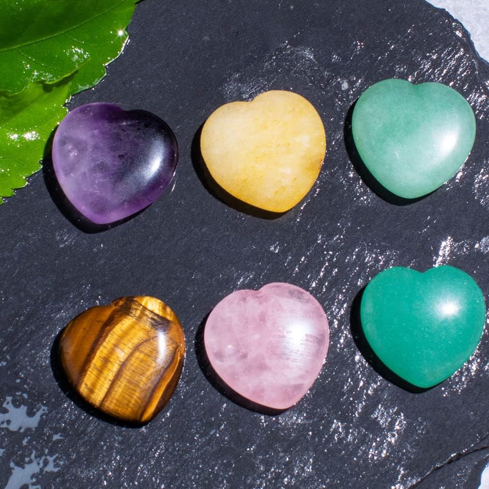 Miniatura 7 de 3 piedras naturales de corazón hinchado de cuarzo rosa de 1 pulgada, piedra de preocupación de palma de cristal curativo para chakras, reiki,