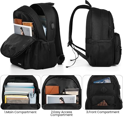 Miniatura 2 de BIKROD P28 - Mochila para portátil de 15.6 pulgadas, Negro, Compacto