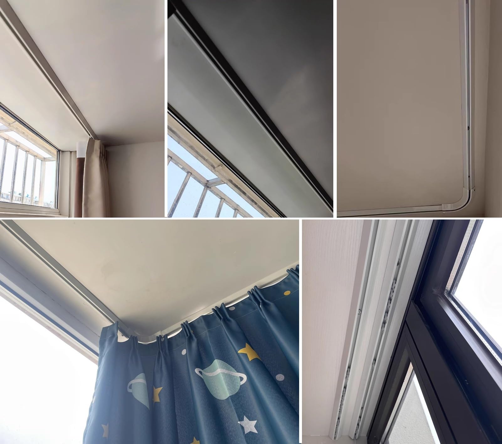 Cumizable 3 m system szyn sufitowych, pojedyncza szyna, drążek do draperii do studia tanecznego pod prysznic i wszechstronne zawieszenie, czarny h