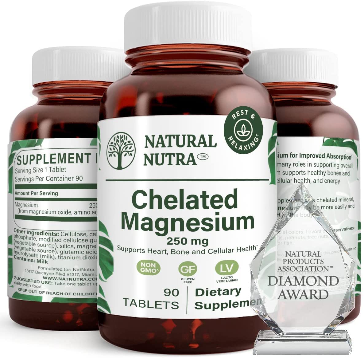 Natural Nutra Chelated Magnesium Oxide Supplement with Amino Acid Chelate for High Absorption, Promo