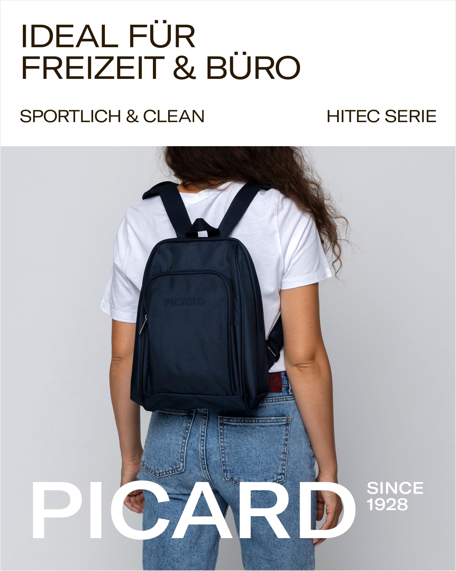 Picard Rucksack Damen Hitec | Tagesrucksack aus Nylon mit Reißverschluss & gepolsterten Schulterriemen | Sportlich, Modern, Alltag & Business-tauglich | Damen-Rucksackhandtaschen