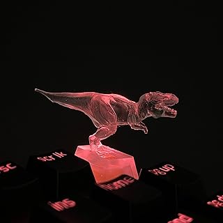 キーキャップ 動物 いろいろ 半透明 透明 クリア ゲーミングキーボード メカニカルキーボード 日本語配列 cherry MX keycap keyboard (恐竜 ティラノサウルス)