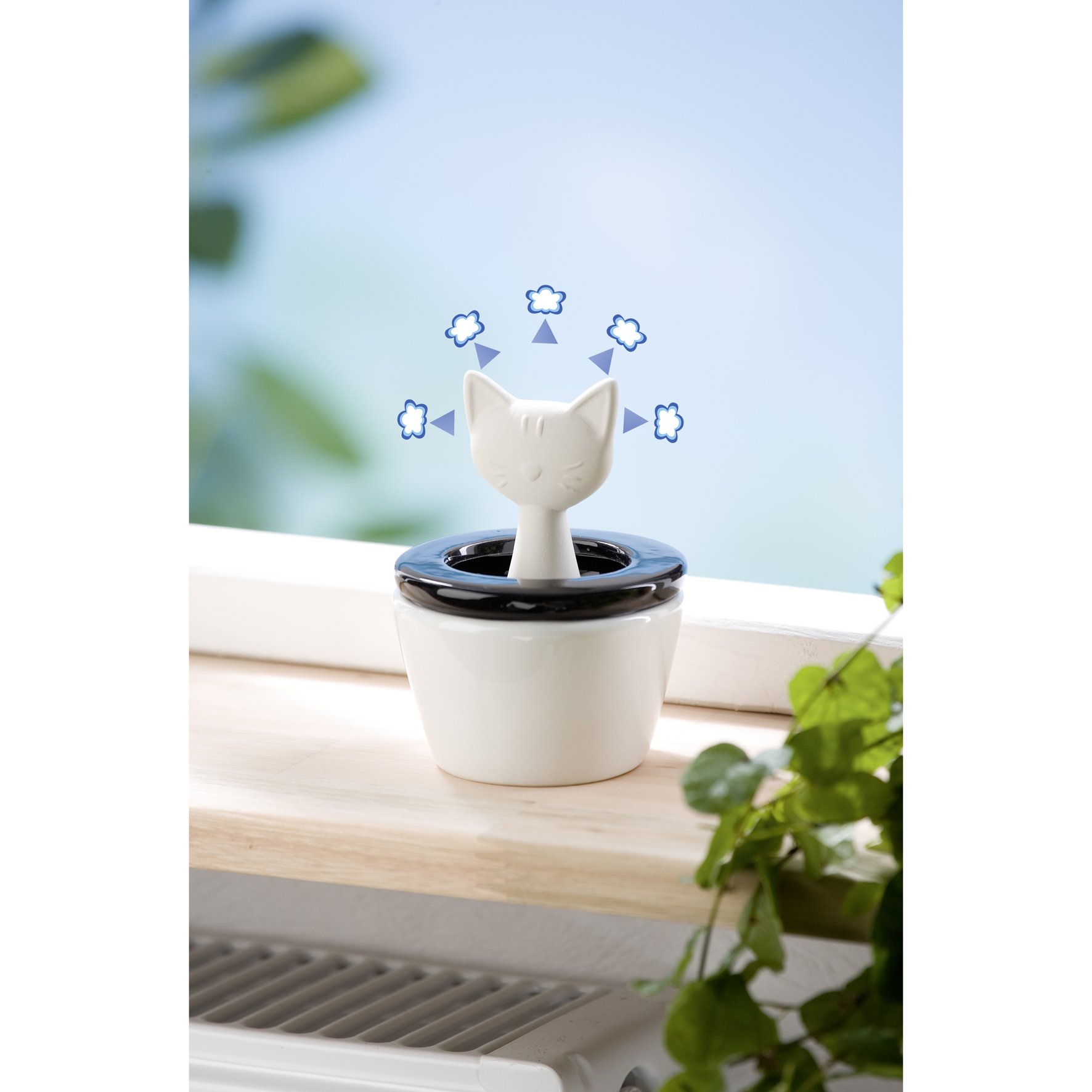 Wenko 52598100 Air humidifier Cat Mauzi conical Ceramic Evaporator Ceramic 8 5 x 11 5 x 8 5