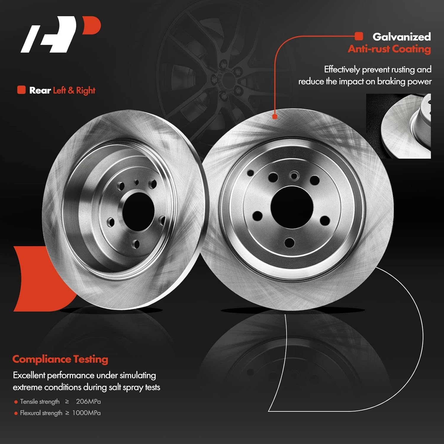 A-Premium Front Vented & Rear Solid Disc Brake Rotors + Ceramic Pads Kit Compatible with Mercedes-Benz Models - ML320 R320 2007-2009, ML350 2006-2011, ML500 R500 2006-2007, R350, ML450