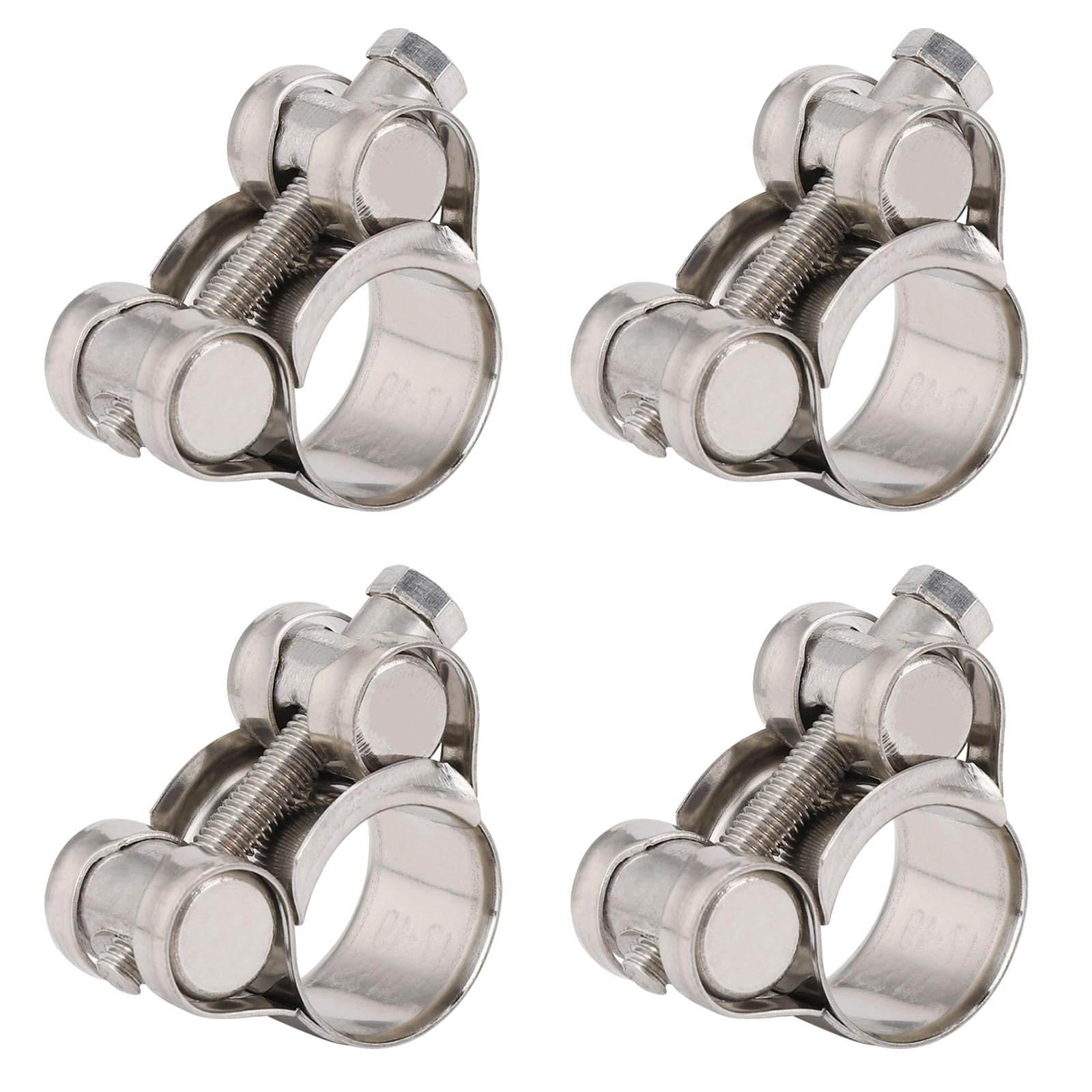 T-Bolt Hose Clamps, 304 Stainless Steel Heavy Duty Hose Clamps, Working Range 17-19mm - 4 Pack