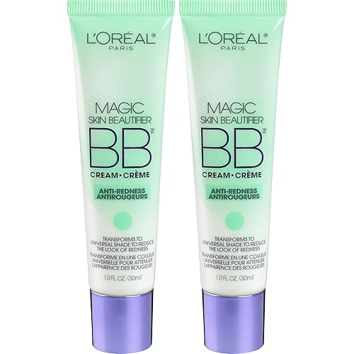LOréal Paris Makeup Magic Skin Beautifier Anti-Enrojecimiento BB Crema hidratante tintada 1 onza paquete de 2