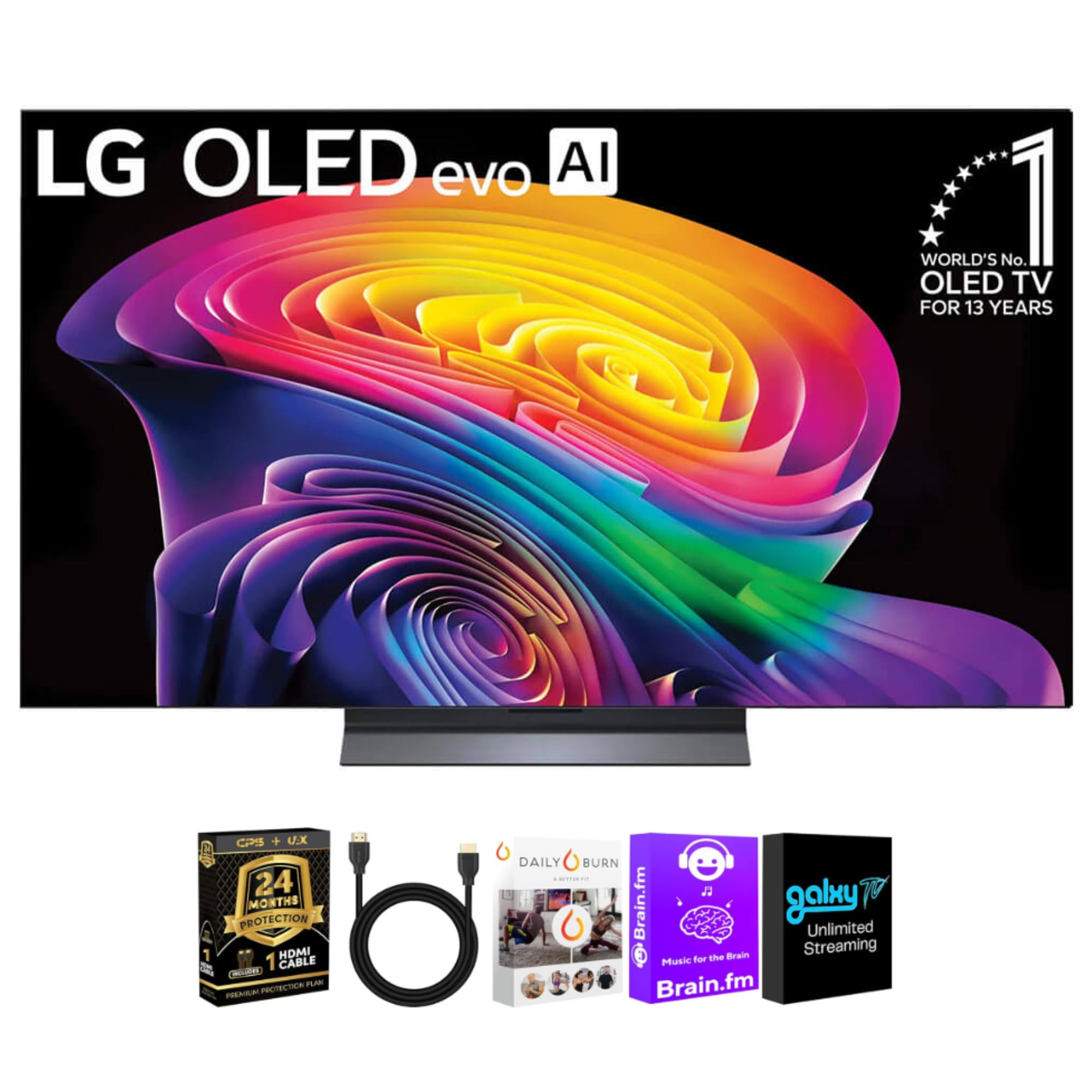 LG 65" C6 OLED evo AI 4K Smart TV Bundle with HDMI &amp; 24M CPS