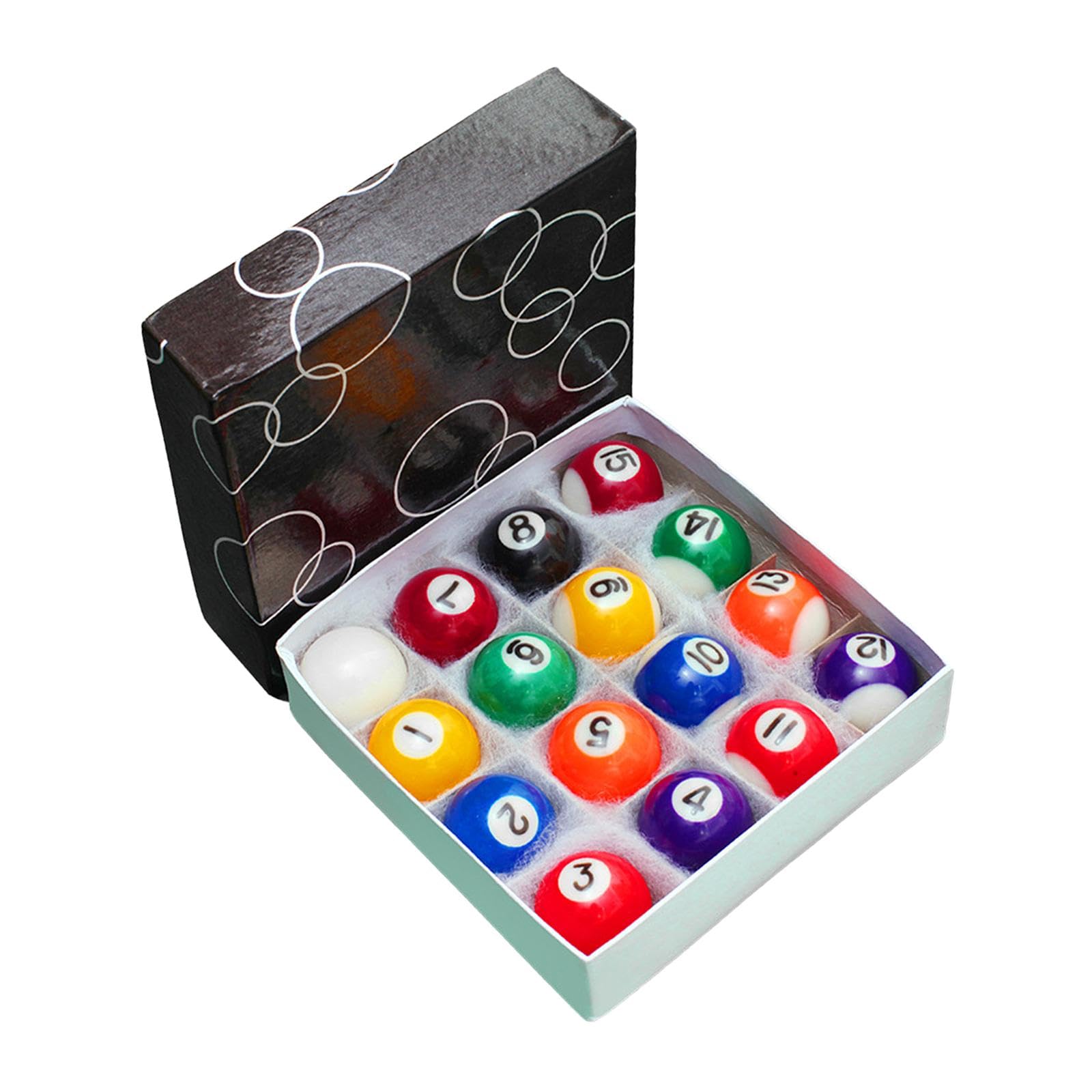 Set di 16 Mini Palle da Biliardo in Resina, Accessori per Tavolo da Biliardo