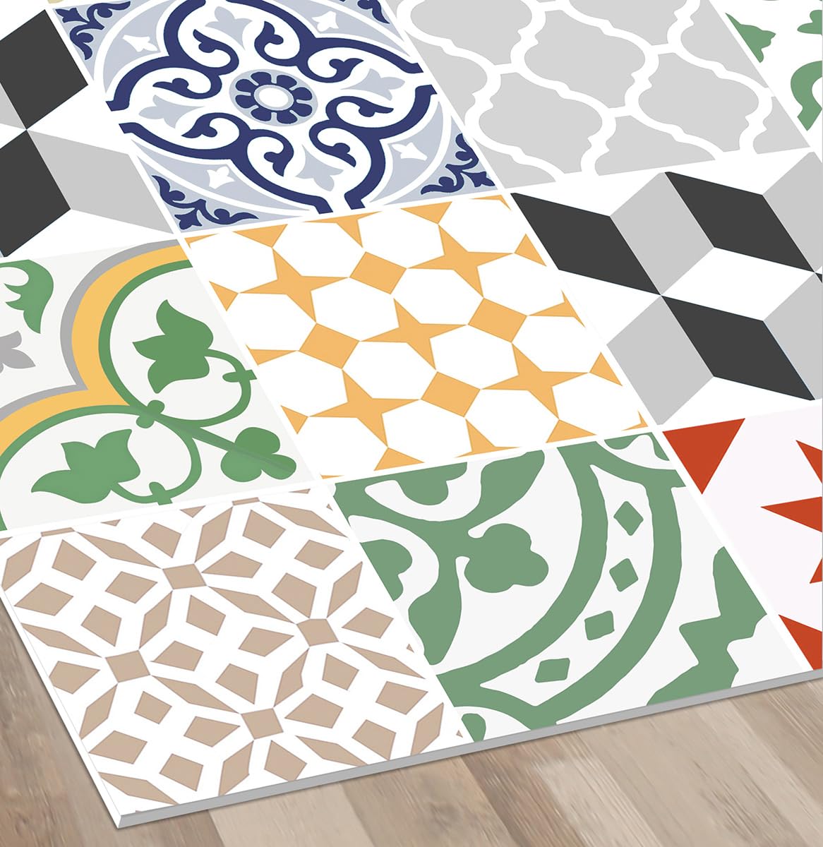 VINILIKO Design | Alfombra Vinílica Patio de Colores 66x150 cm - Antideslizante, Impermeable, Lavable - Varios Tamaños - Alfombra Vinilo Salón, Cocina