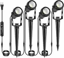 IRISECO Outdoor Landscape Lighting, 4 Pack LED Outdoor Spot