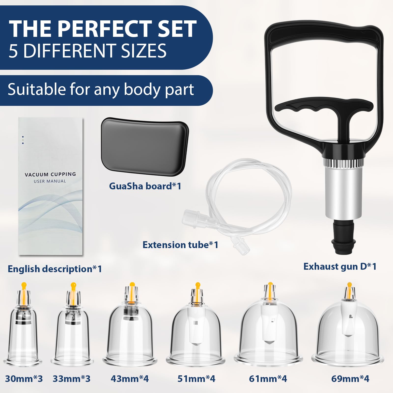 22 Stück Schröpfgläser set – Cupping Set aus Kunststoff, Schröpfset mit Vakuumpumpe, Schröpfgerät für Massage, Schröpfen, Rücken, Nacken, Anti Cellulite, Schröpf Therapie Zubehör
