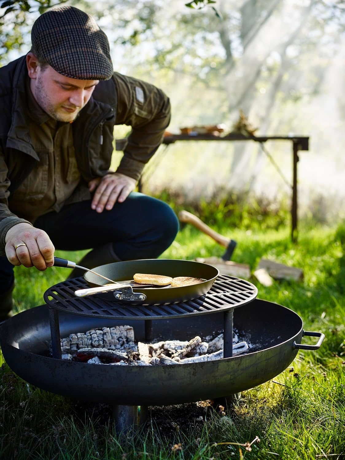 SCANPAN Patelnia Black Iron 26 cm, stal węglowa, wysoka temperatura, nie zawiera PFAS