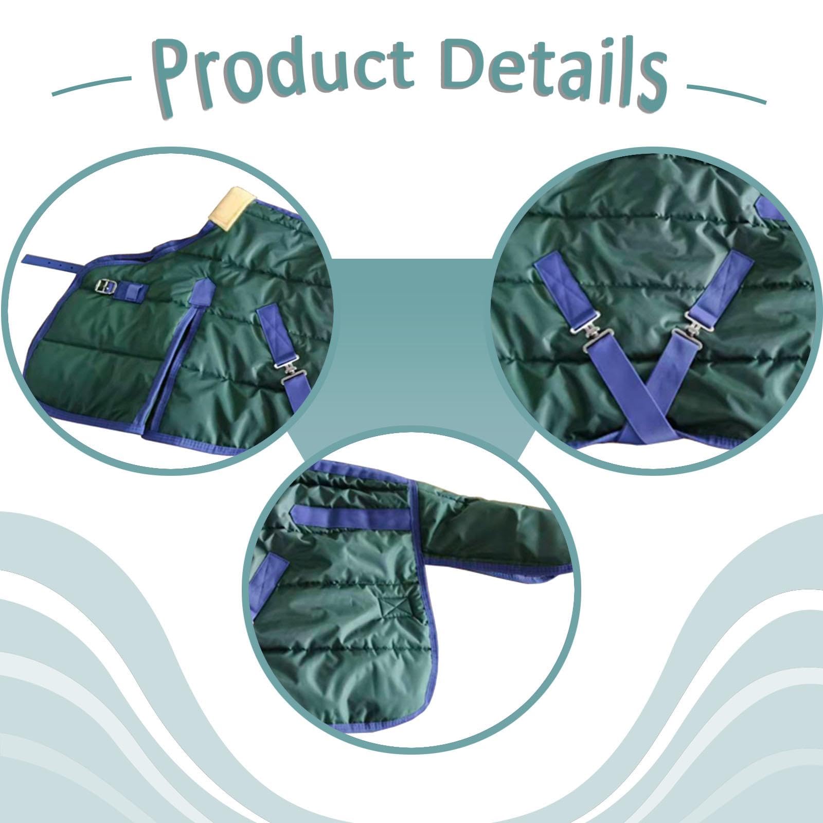Manta para Caballo de Invierno Resistente Al Agua Y Al Viento Relleno Térmico Y Forro de Poliéster Especialmente Diseñada para Caballos Pequeños Uso E